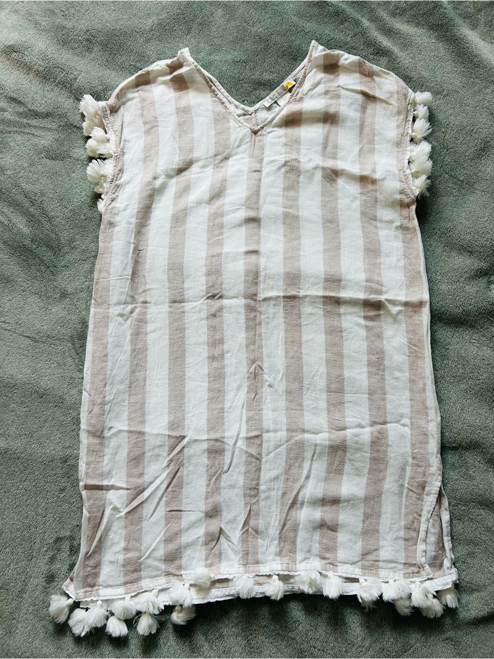 C&C California Striped Tassel Swim Coverup
